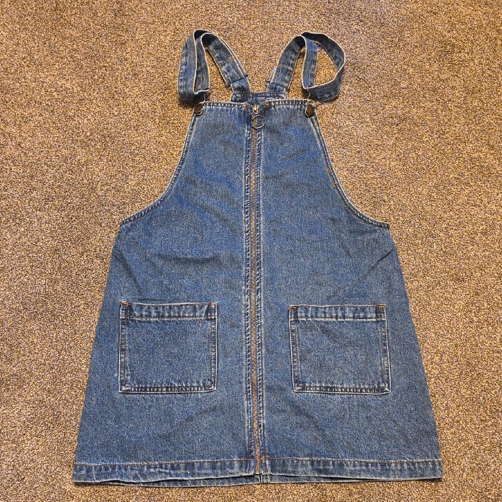 Denim Pinafore Dress with Pockets
